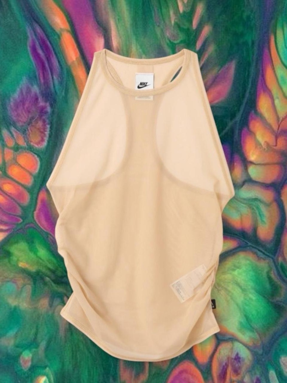 Nike Women's Beige Sleeveless Mesh Tank Top